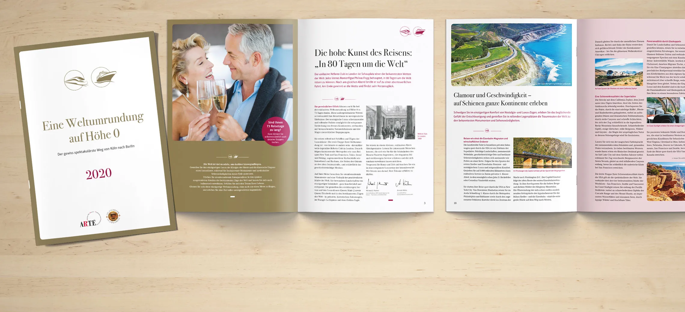 Reisebroschüre ARTE: Titel und Innenseiten