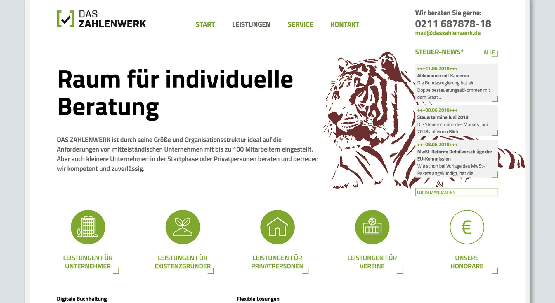Das Zahlenwerk: Website Close-up