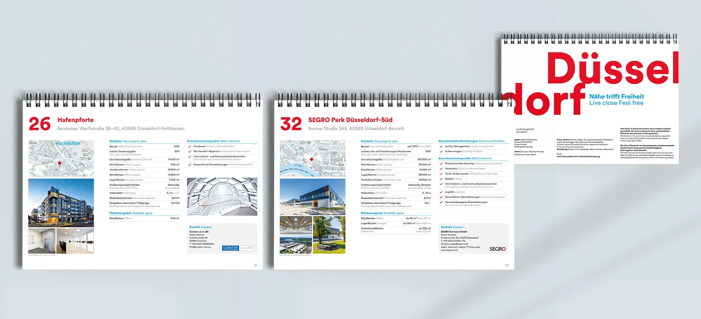 business parks: Portfolio und Rückseite