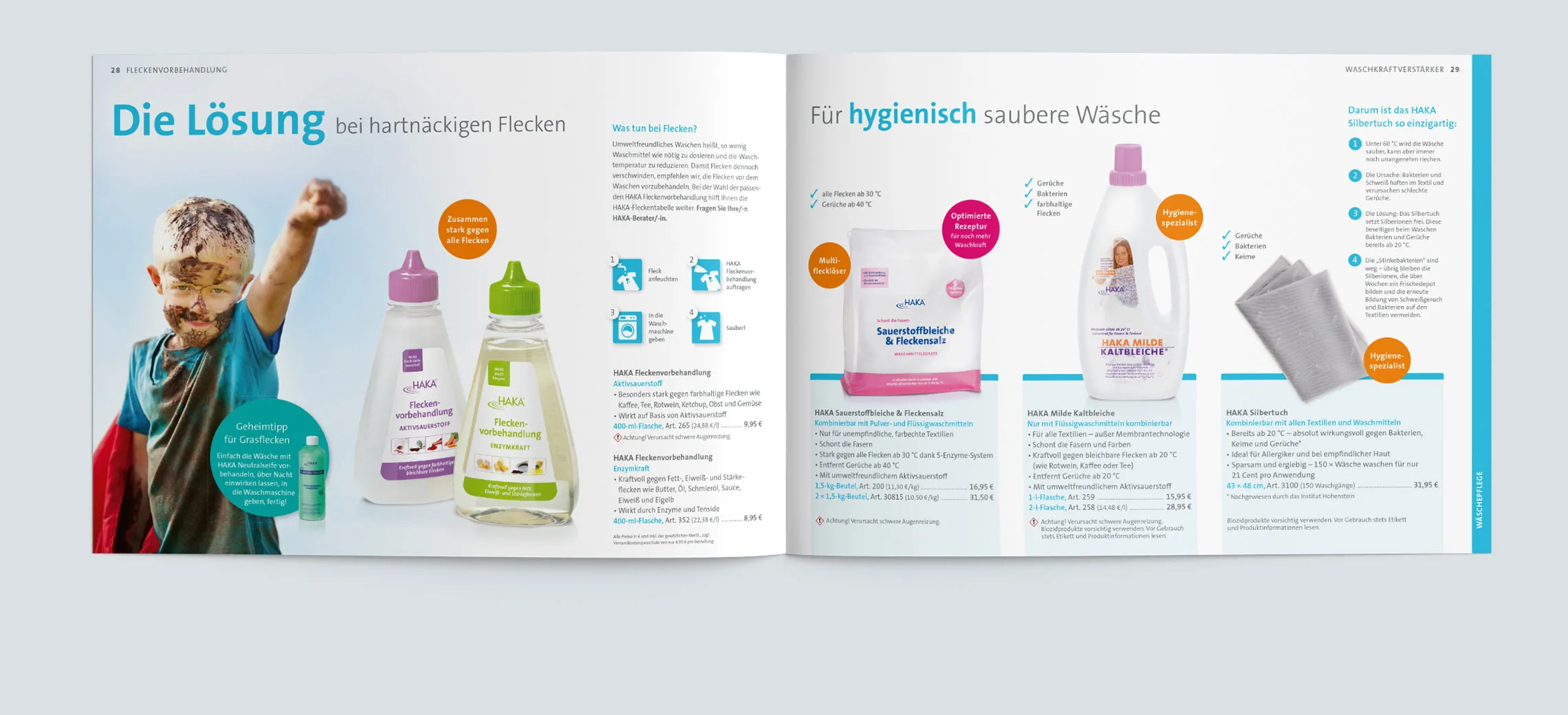 HAKA Katalog: Innenseite Wäschepflege