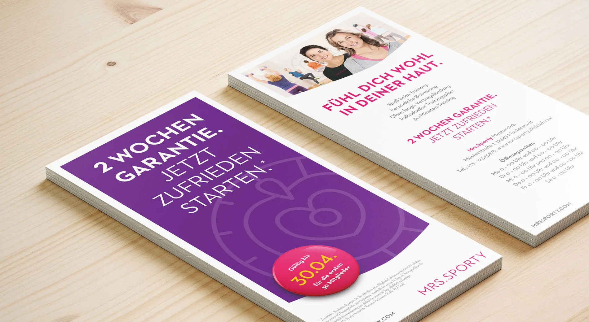 Mrs.Sporty Verkaufskampagne: Flyer