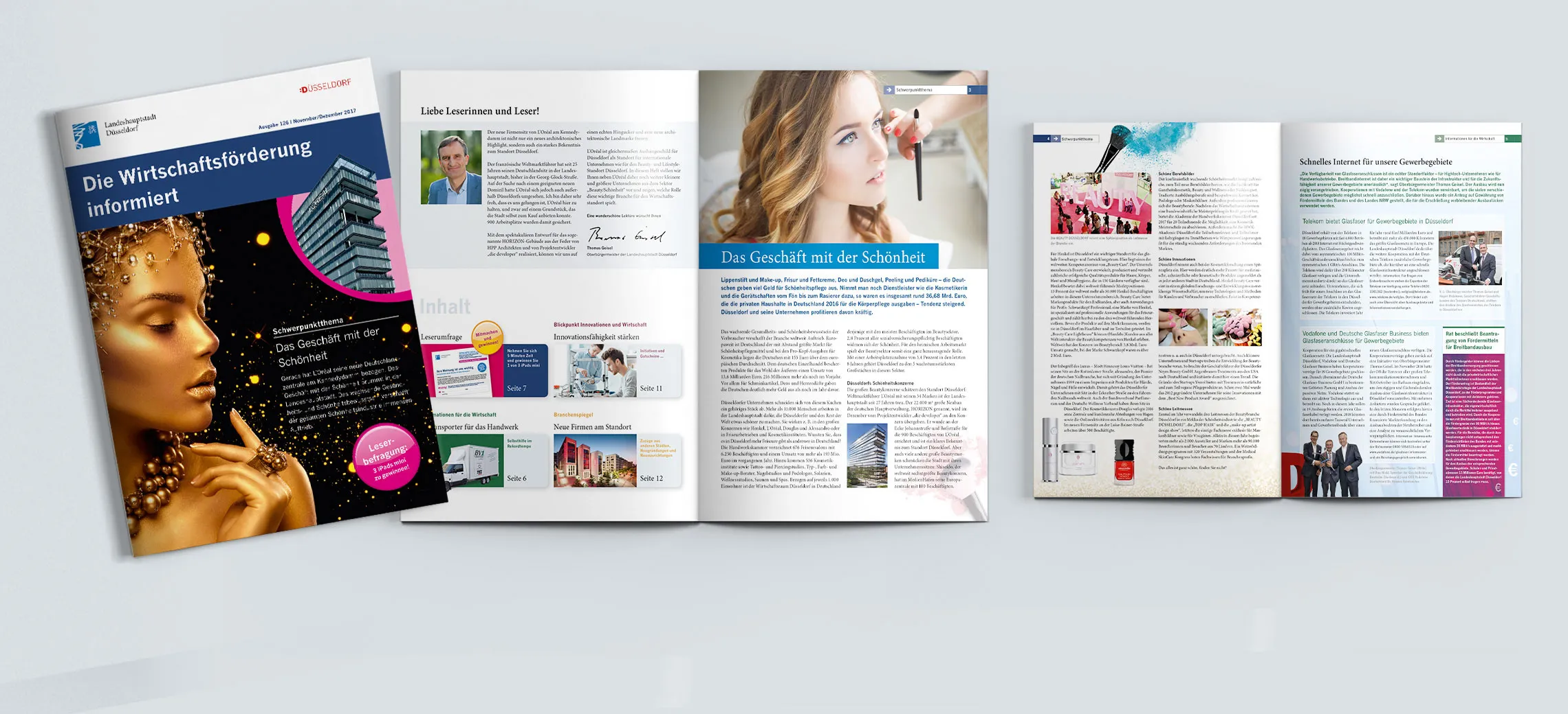 Stadt Düsseldorf Newsletter: Titel und Innenseiten